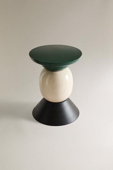 SHINY AND MATTE SIDE TABLE X COLLAGERIE - Green by Zara - Image 1