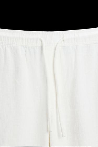 Zara TEXTURED RELAXED FIT PANTS - Oyster-white