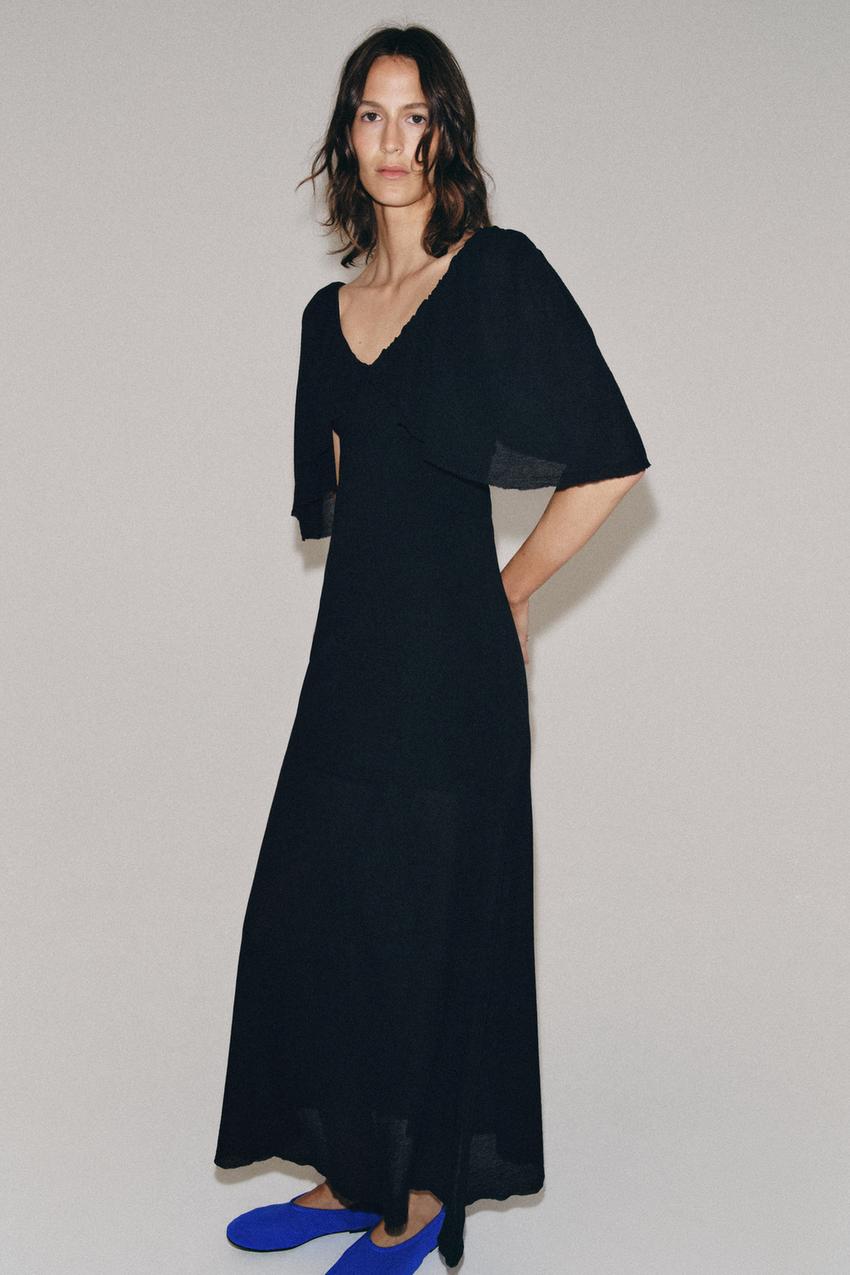 LONG KNIT DRESS - Dark navy | ZARA United States