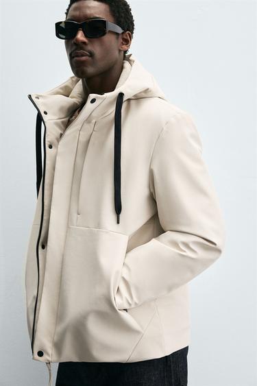 TECHNICAL HOODED JACKET - Oyster-white by Zara - Image 4