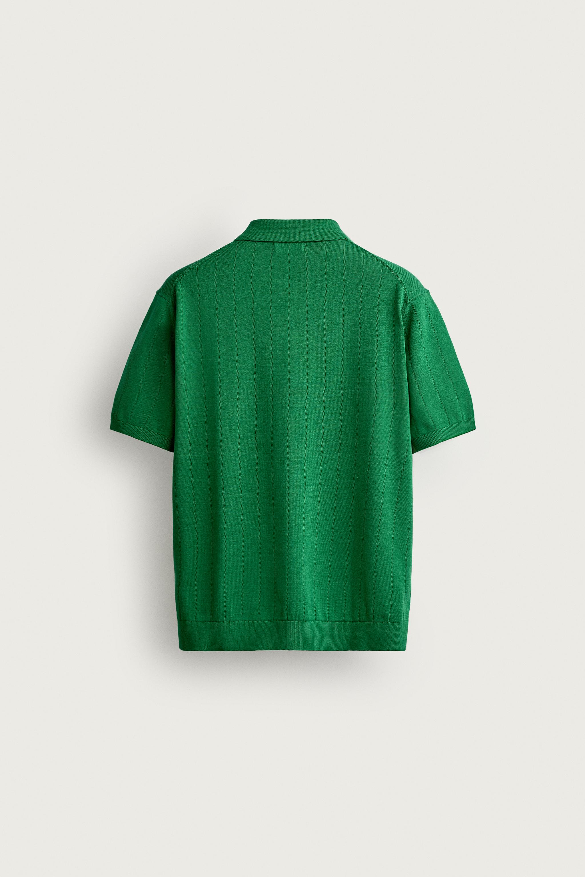 Zara REGULAR FIT FİTİLLİ TRİKO POLO T-SHIRT görsel 8