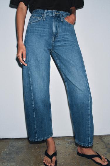 ZW COLLECTION ANKLE RELAXED FIT MID-WAIST JEANS - Mid-blue by Zara