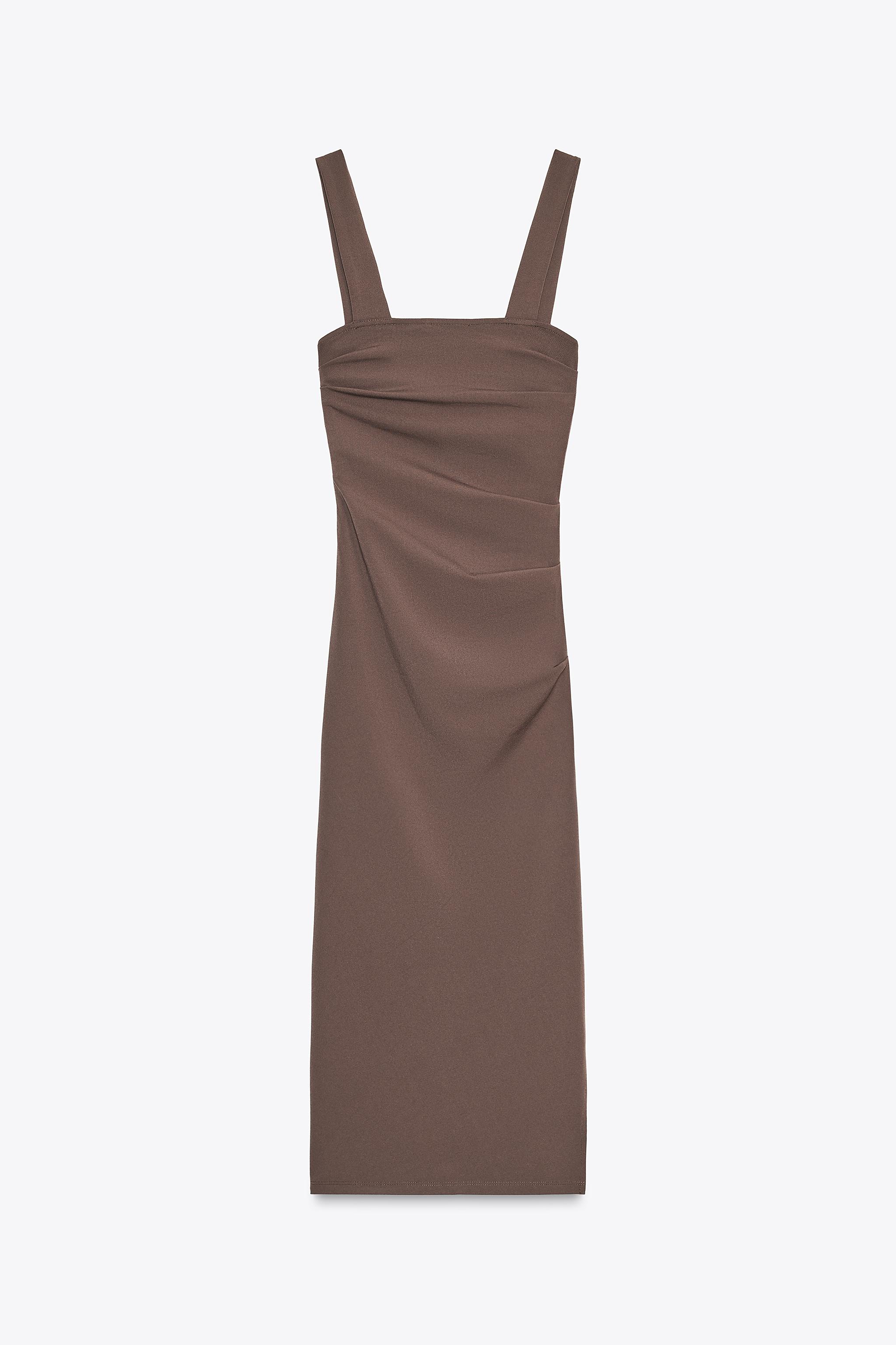 PLEATED MIDI DRESS