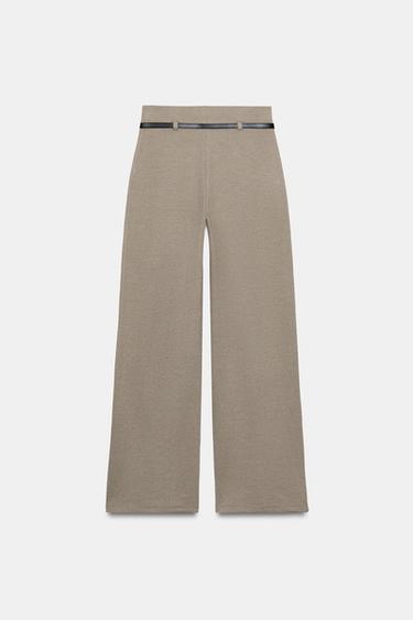 PANTALON PALAZZO AVEC CEINTURE - Beige de Zara - Image 7