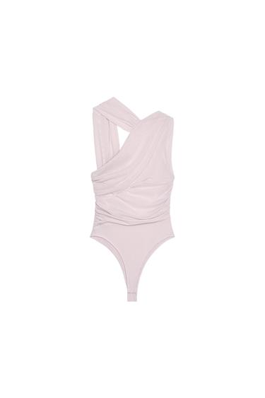 DRAPED TULLE BODYSUIT