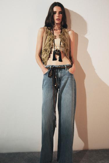 ДЖИНСИ ZW COLLECTION WIDE LEG З НИЗЬКОЮ ПОСАДКОЮ - Світло-синій Zara