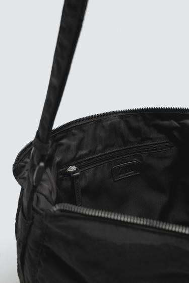 NYLON FLAP CROSSBODY BAG - Black by Zara - Image 3