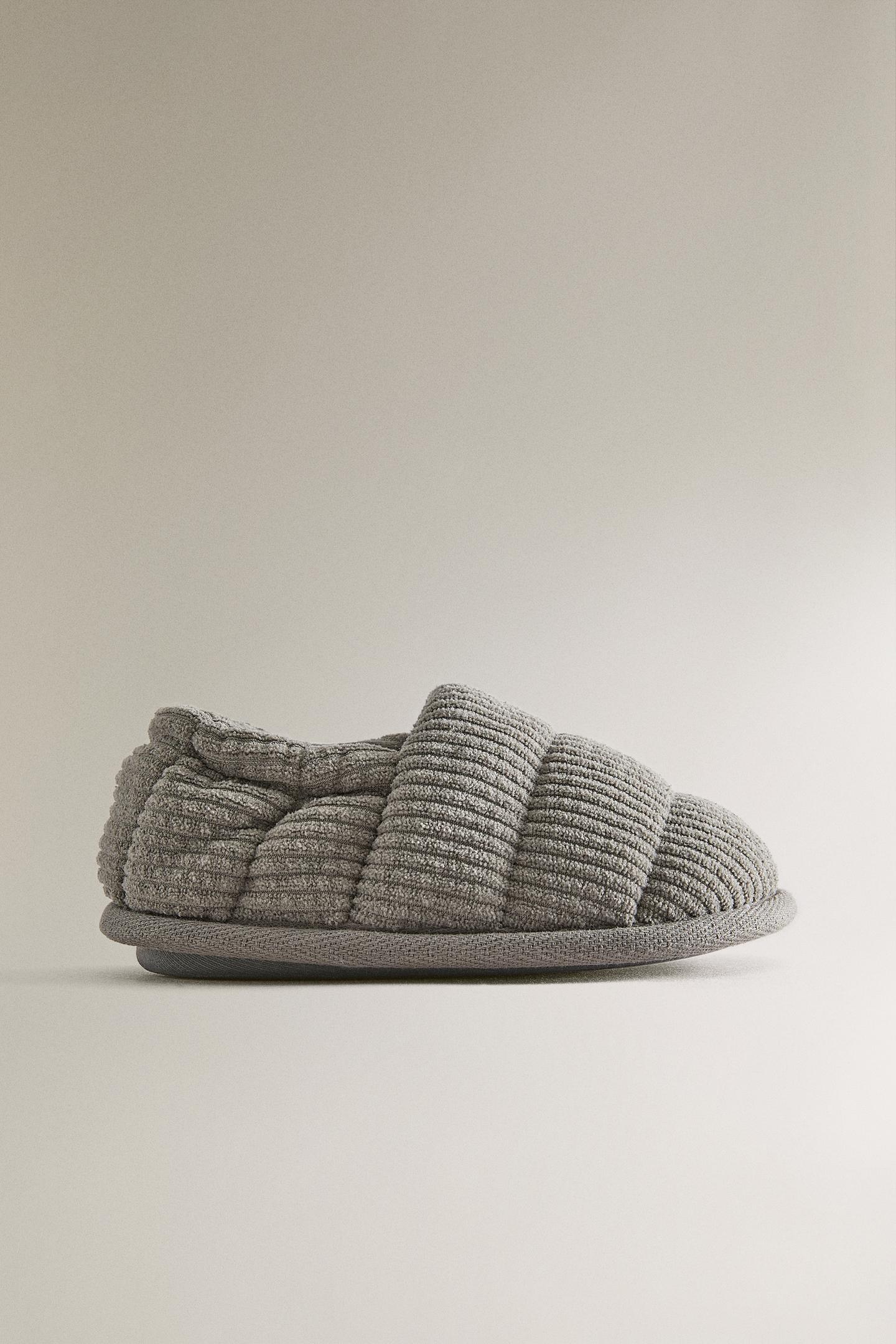 Детские тапочки Zara Corduroy Slippers, цвет: Серый