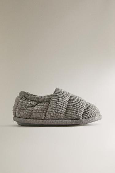 KIDS' CORDUROY SLIPPERS - Grey by Zara - Image 0