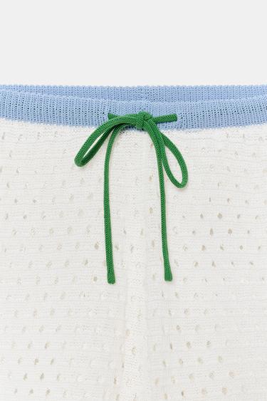 SHORT EN MAILLE AJOURÉE - Blanc de Zara - Image 4