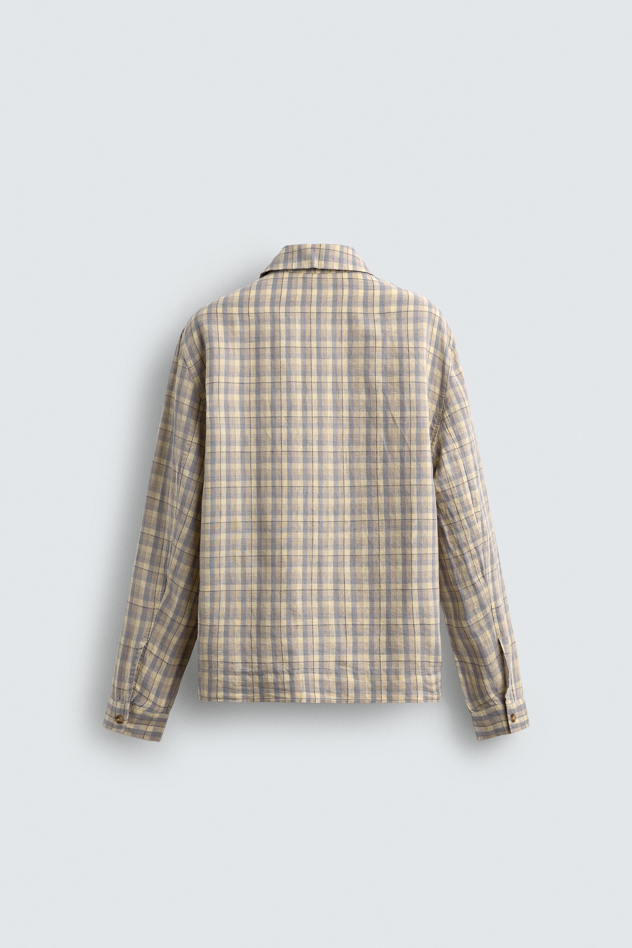 TEXTURED CHECK SHIRT - Sand | ZARA South Africa