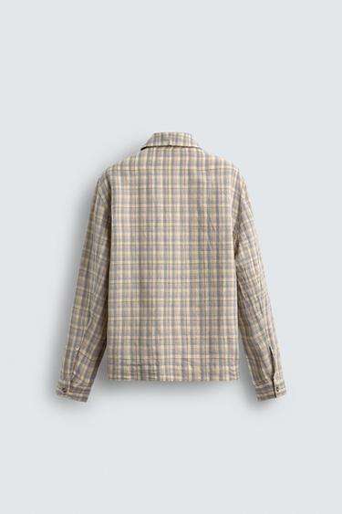 TEXTURED CHECK SHIRT - Sand by Zara - Image 7