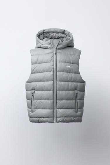ULTRALIGHT TEXT GILET - Grey by Zara