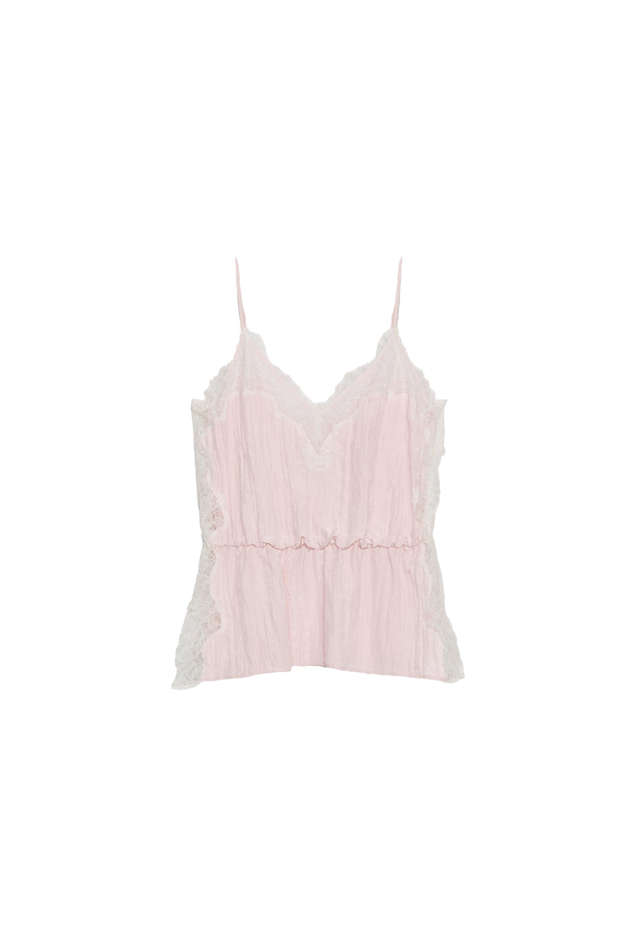 LACE CAMISOLE TOP - Pink | ZARA Canada