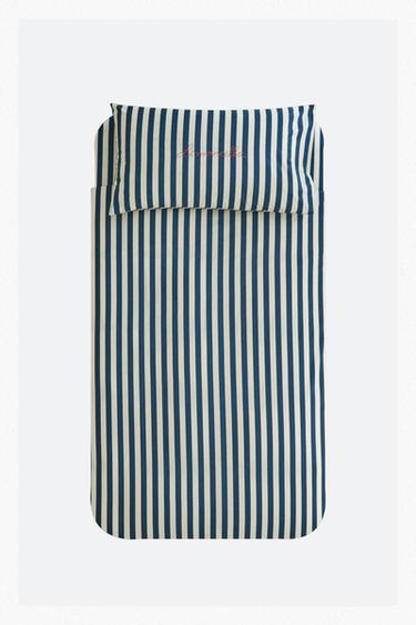 Zara KIDS STRIPED DUVET COVER X THE ANIMALS OBSERVATORY - Navy blue