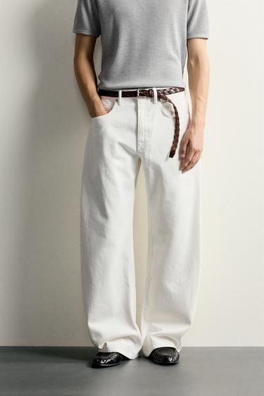 BALLOON-FIT JEANS — Oyster-white 2