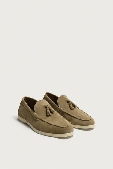 MOCASSINS EN CUIR - Beige de Zara