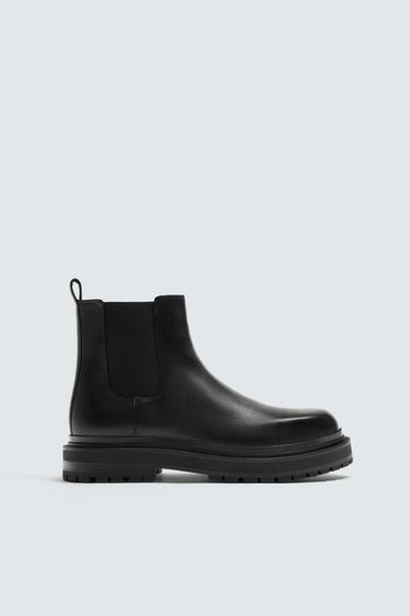 Boot Cuero Botas Zara Hombre BOTÍN CHELSEA Marrón ZARA España