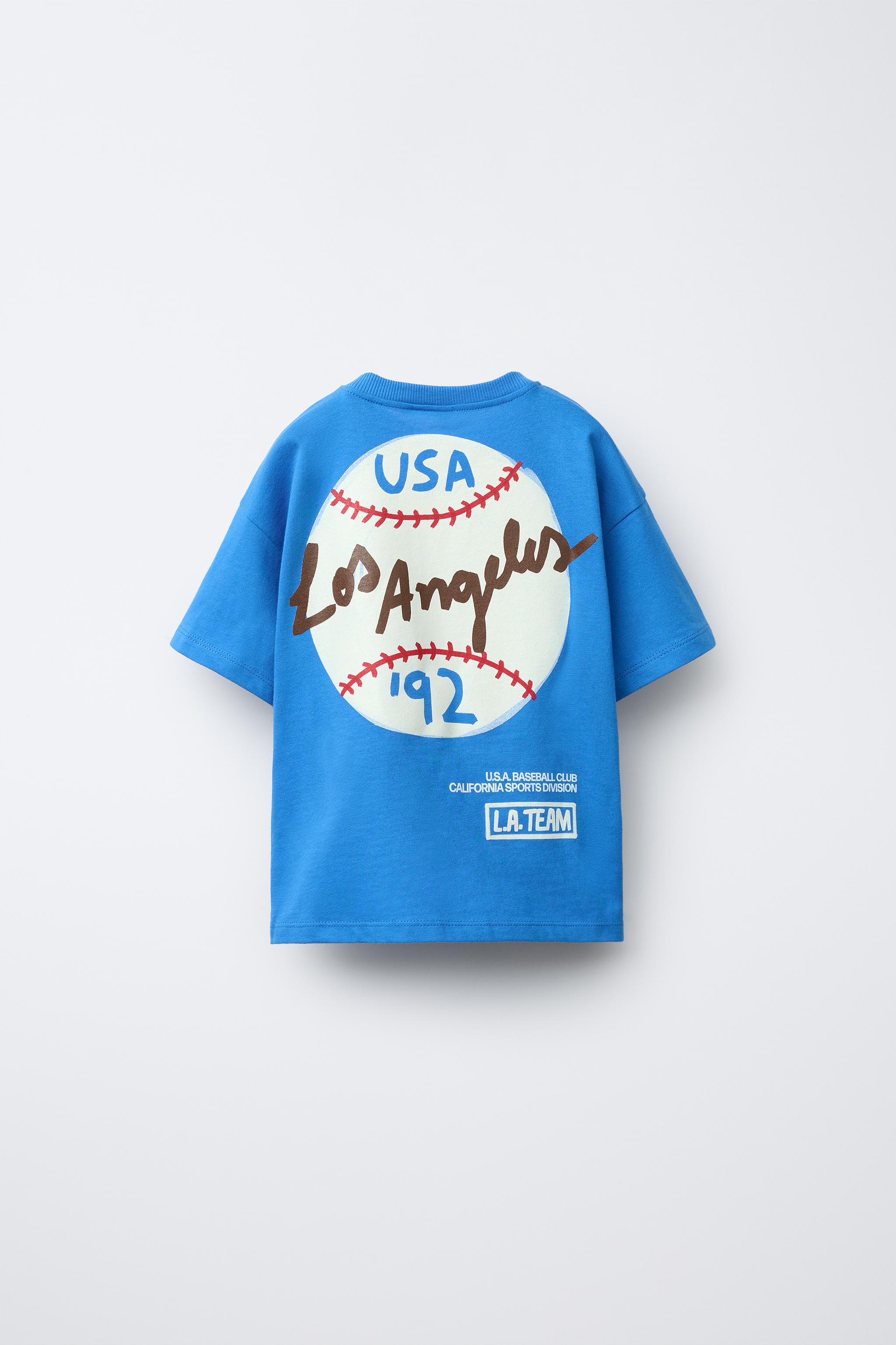 BASEBALL PRINT T-SHIRT - Blue | ZARA United States