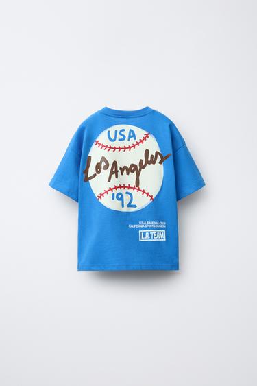 T-SHIRT IMPRIMÉ BASEBALL - Bleu de Zara - Image 1