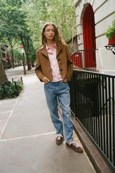 FAUX SUEDE JACKET - camel by Zara