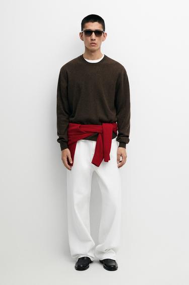 Zara 100% cashmere ribbed knit sweater - Brown marl - Image 0