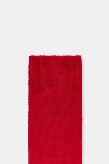 TALL WOOL BLEND SOCKS - Red by Zara - Image 3