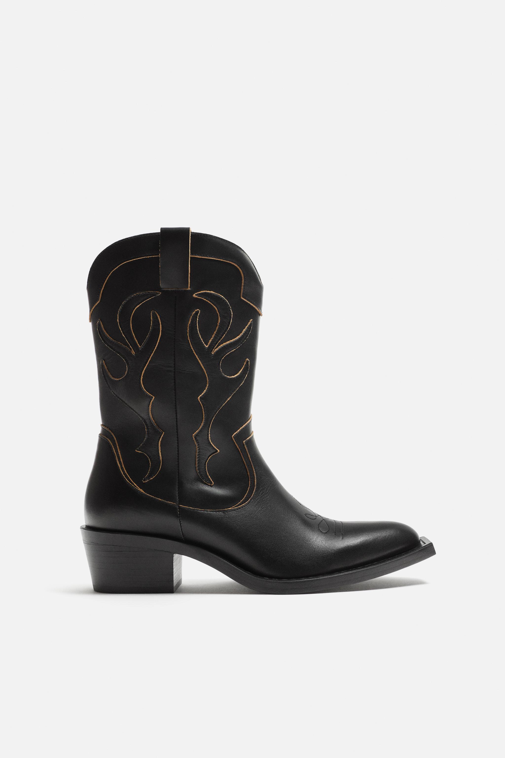 Botin serraje fashion cowboy zara