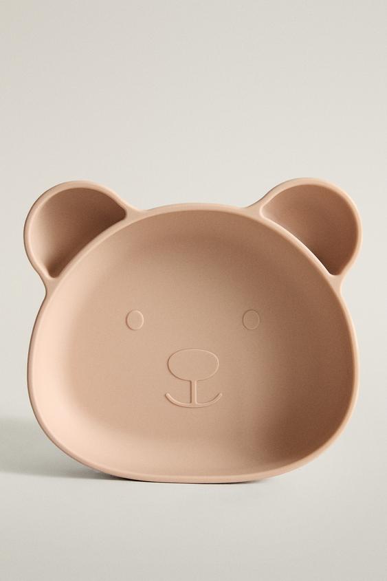 KIDS' BEAR SILICONE PLATE - Pink by Zara - Image 0