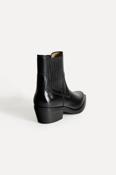 BOTTINES EN CUIR À BOUT POINTU 50E ANNIVERSAIRE - Noir de Zara - Image 4