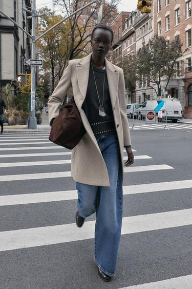 SOFT SHOULDER PAD COAT - camel by Zara