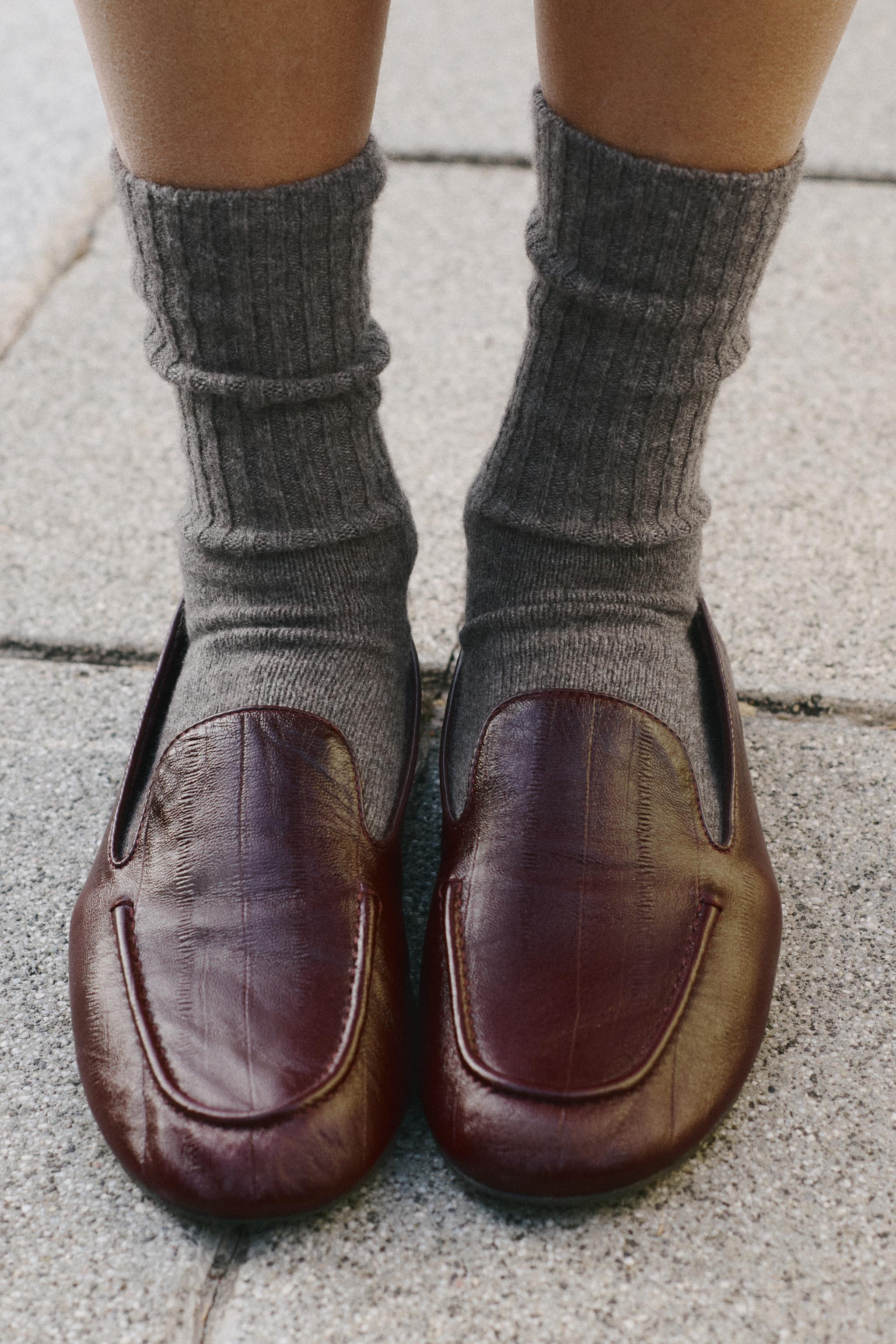CHAUSSETTES CANNELÉ MÉLANGE LAINE
