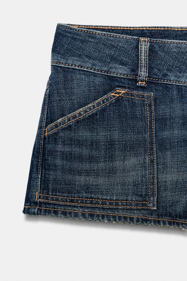TRF MINI DENIM SHORTS WITH POCKETS - Navy blue by Zara - Image 7