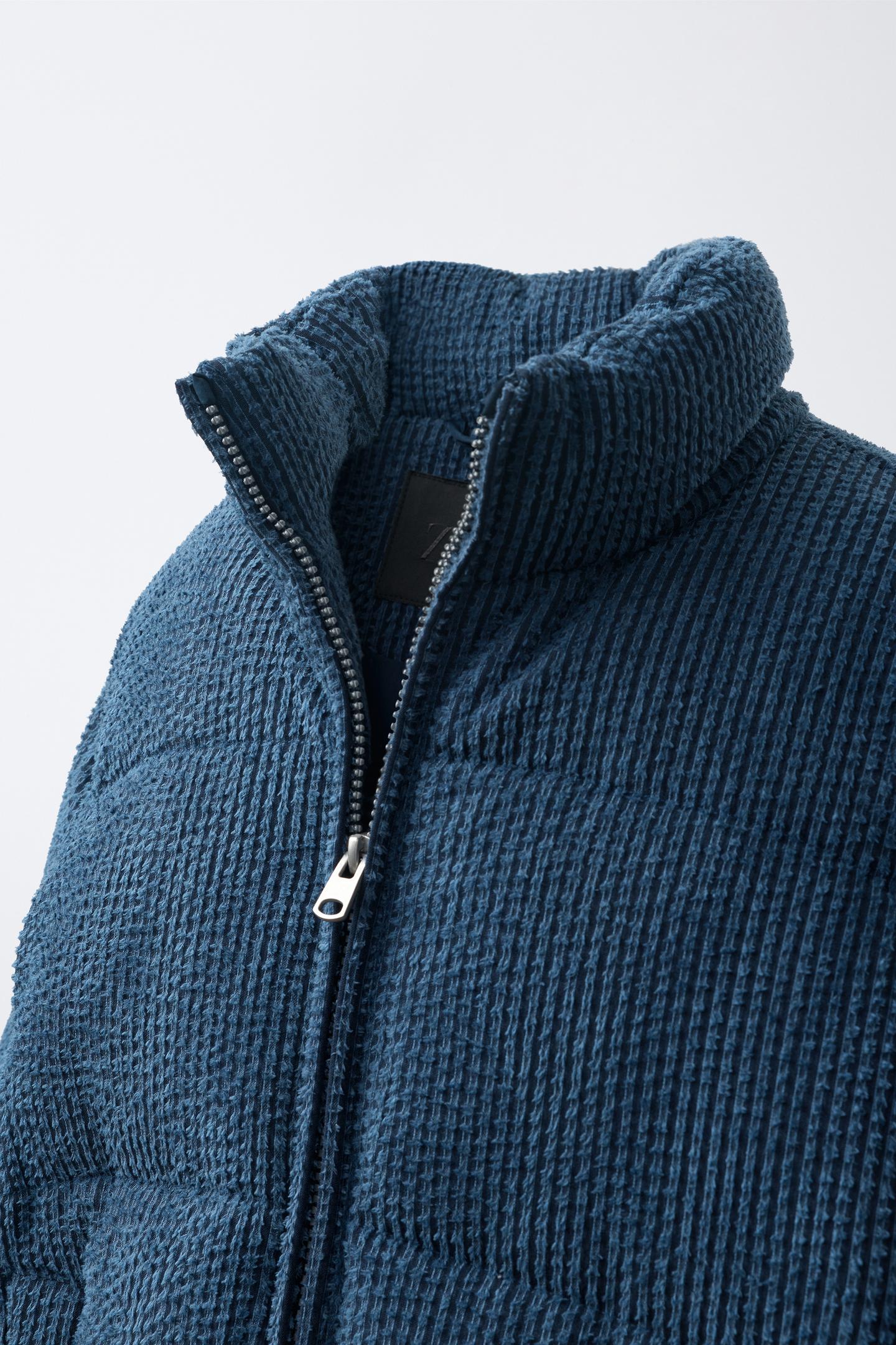 Детская куртка Zara Corduroy Puffer, цвет: Синий — фото 6