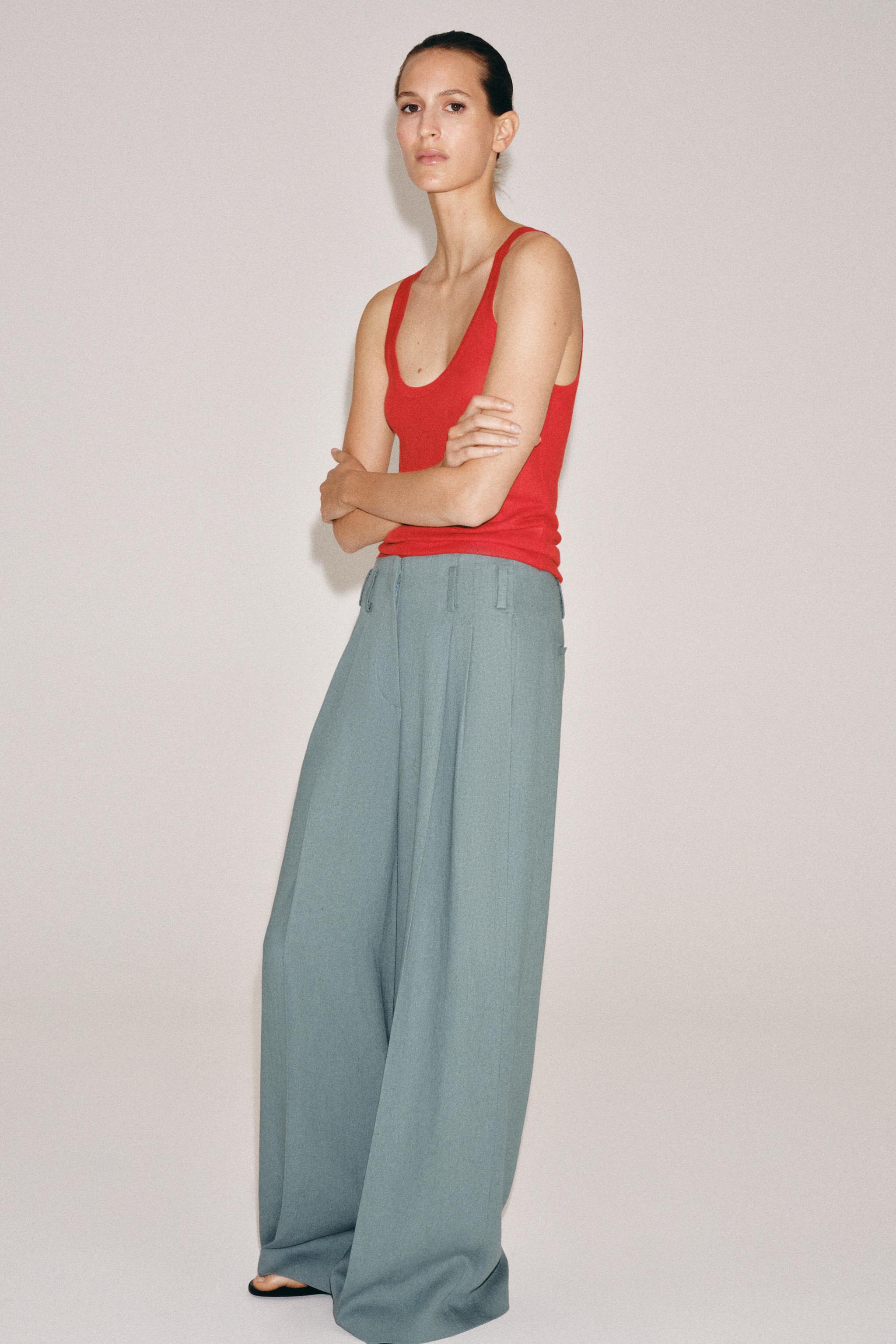 ZW COLLECTION LINEN PLEATED PANTS