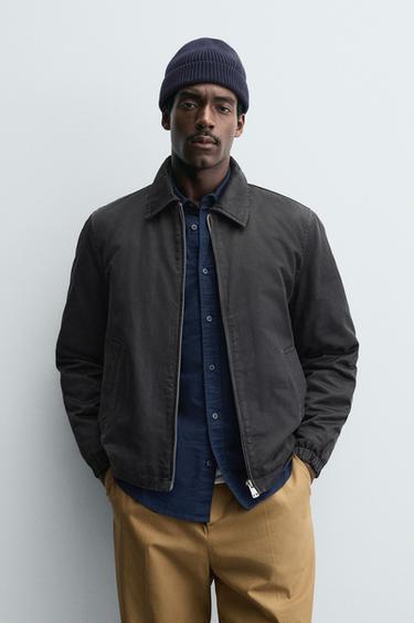 Zara WAXED FINISH JACKET - Dark gray