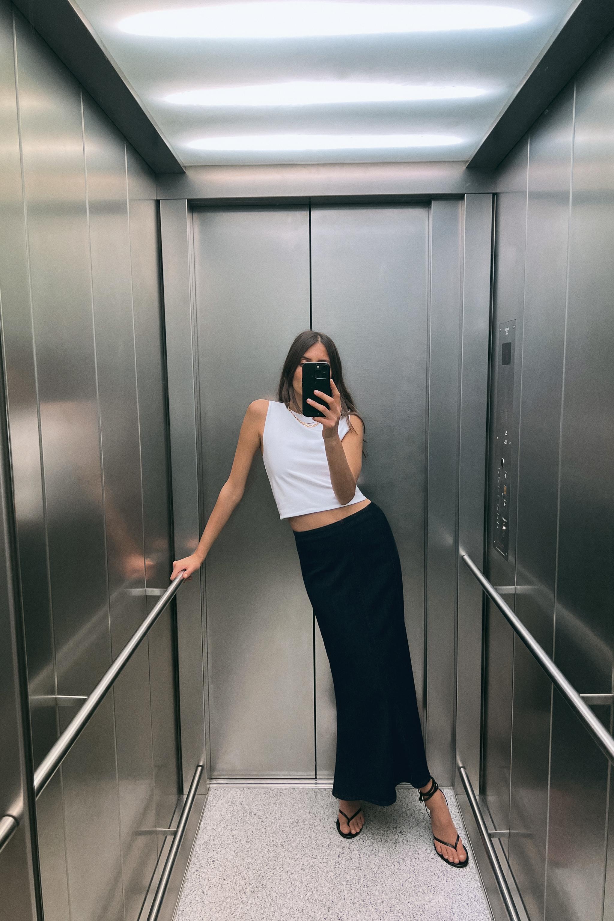 Zara Button Up White Tube Top, Women's Fashion, Tops, Sleeveless