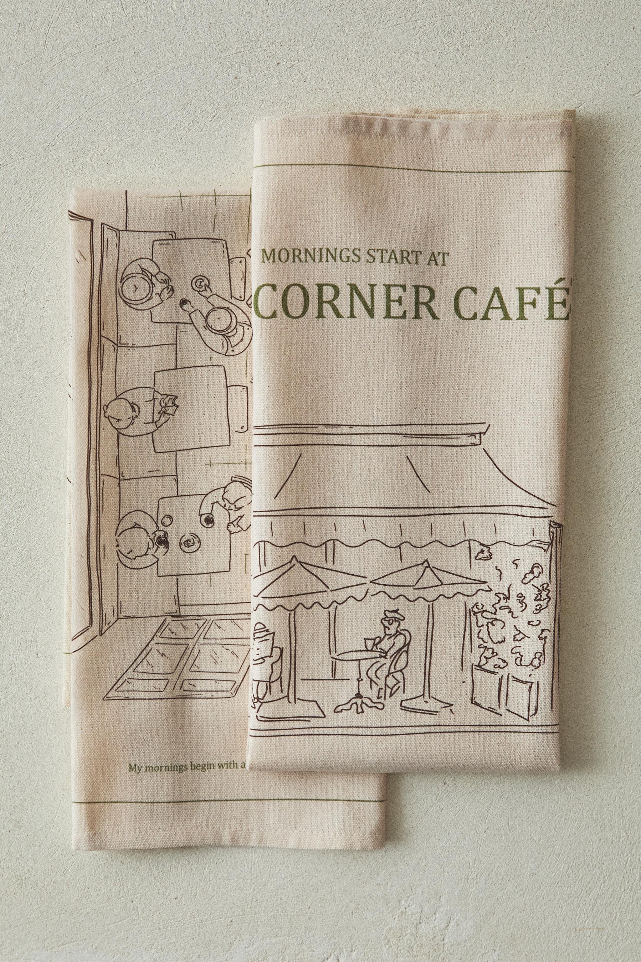 PACK OF COTTON COFFEE SHOP KITCHEN TOWELS (PACK OF 2)
