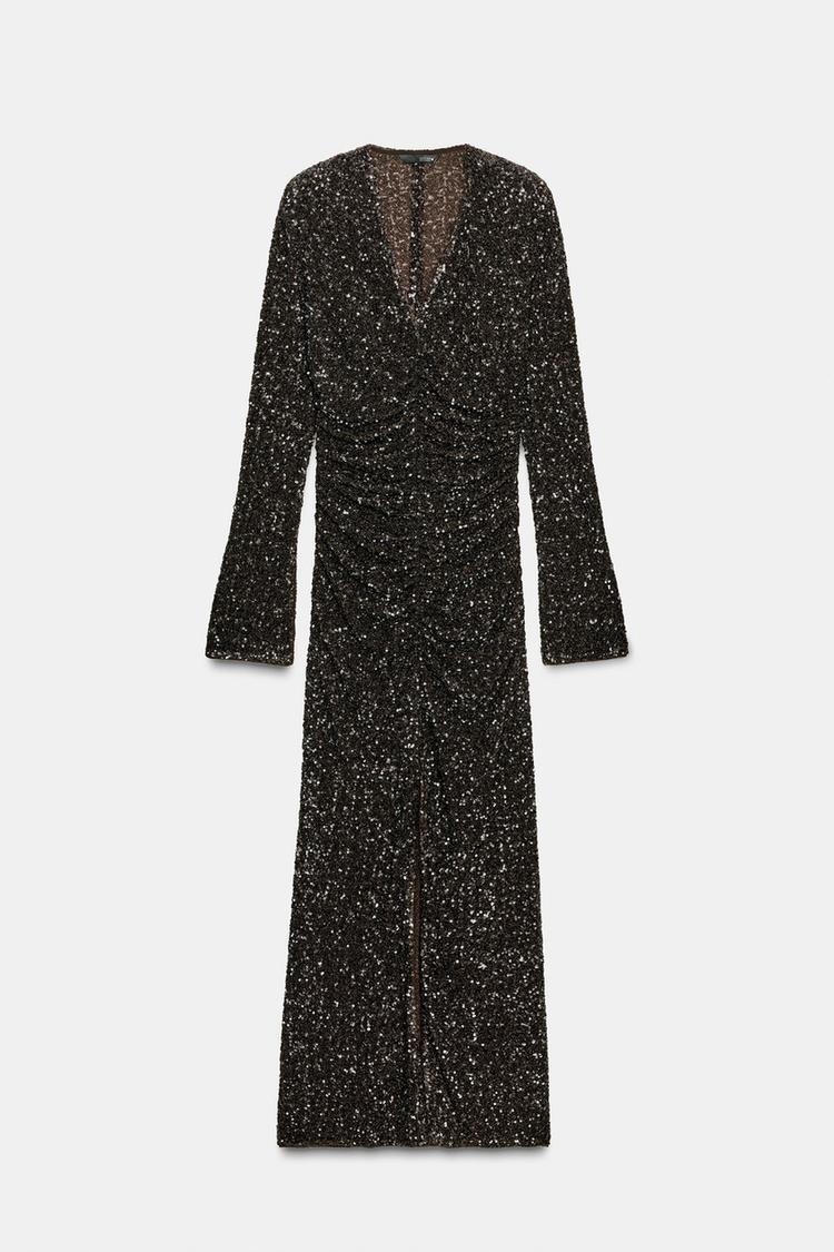 ZW COLLECTION SEQUINNED DRESS WITH SHOULDER PADS