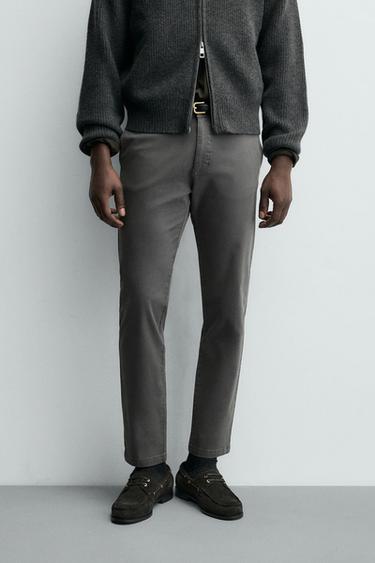 SKINNY FIT CHINO TROUSERS - Anthracite grey by Zara