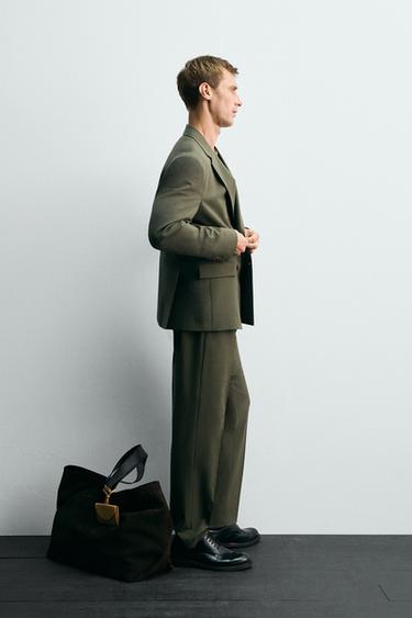 WOOL SUIT TROUSERS - Green by Zara - Image 3