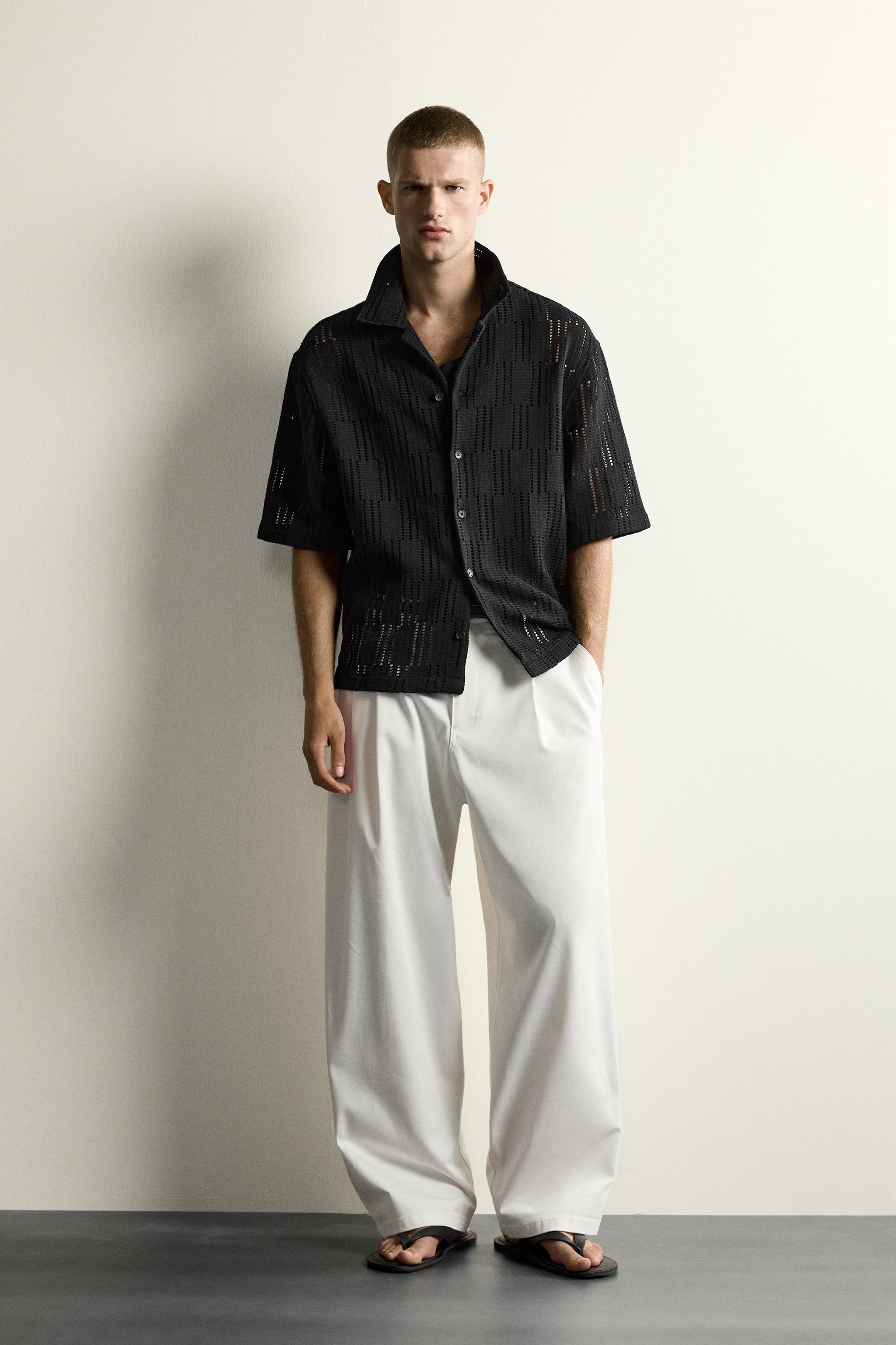 OPEN-KNIT RELAXED FIT SHIRT
