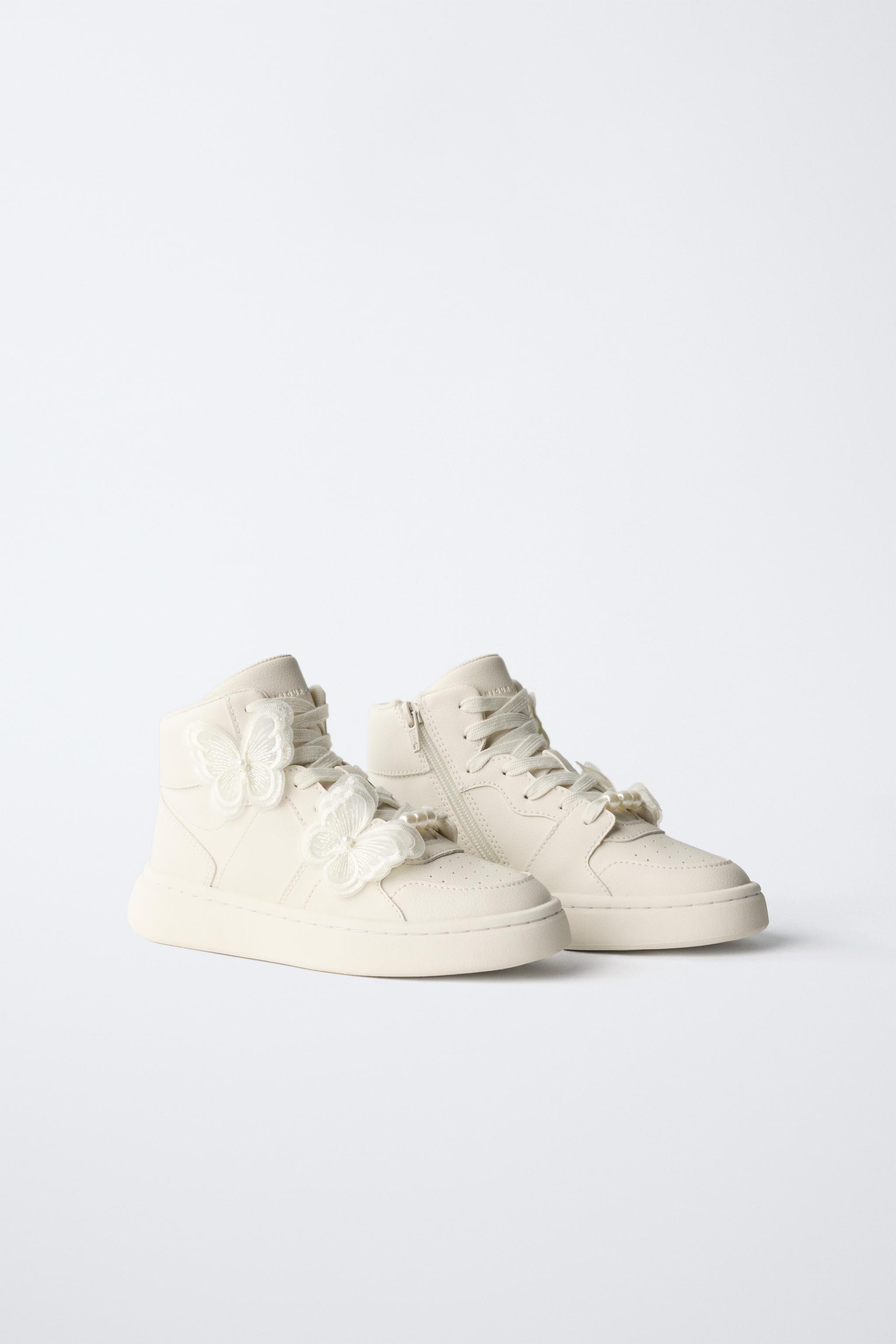 【sa.ku.ra】② HIGH-TOP SNEAKERS WITH FANTASY BUTTERFLIES - White | ZARA Turkey