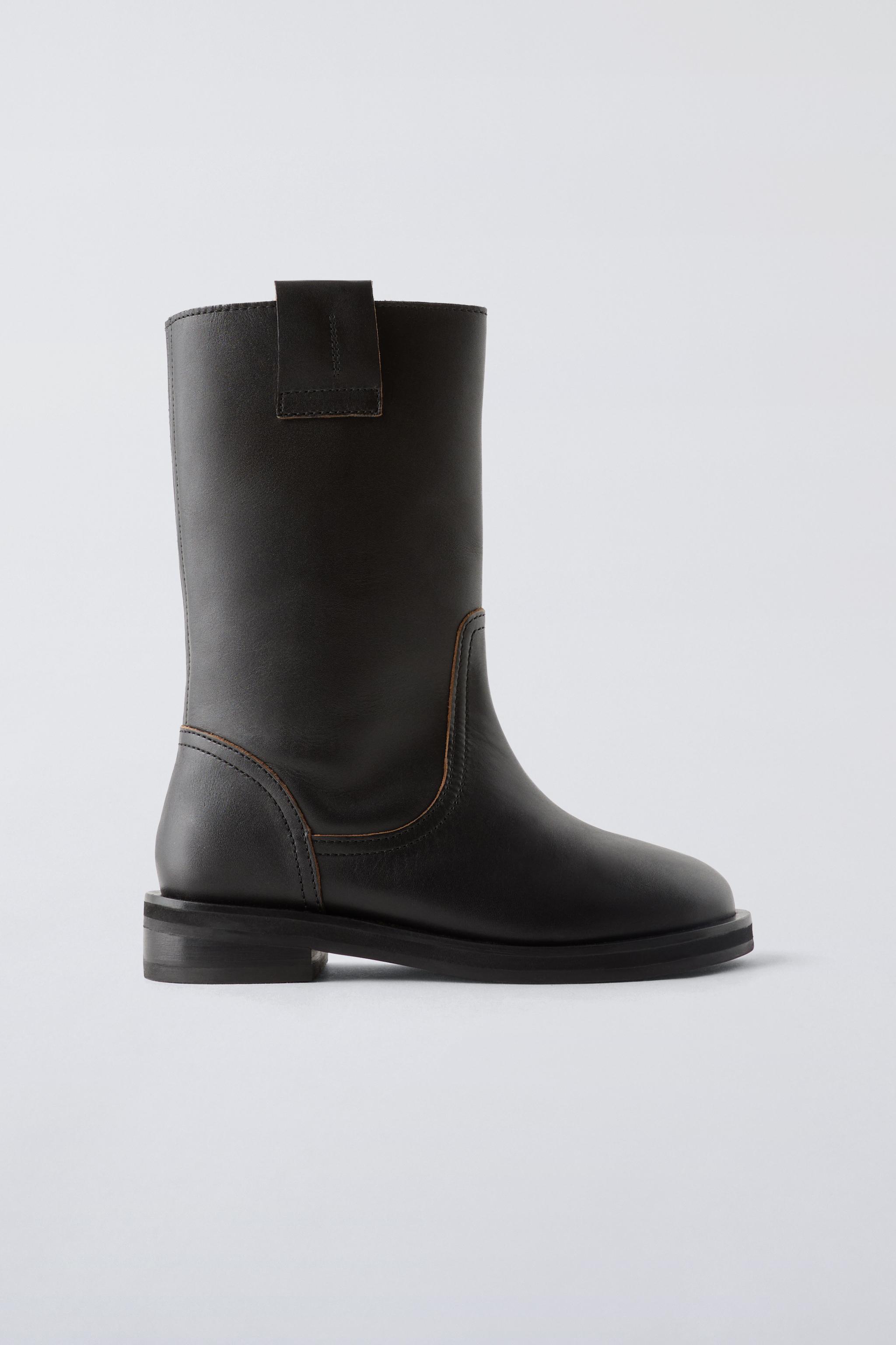 LEATHER BOOTS Brown ZARA United Kingdom