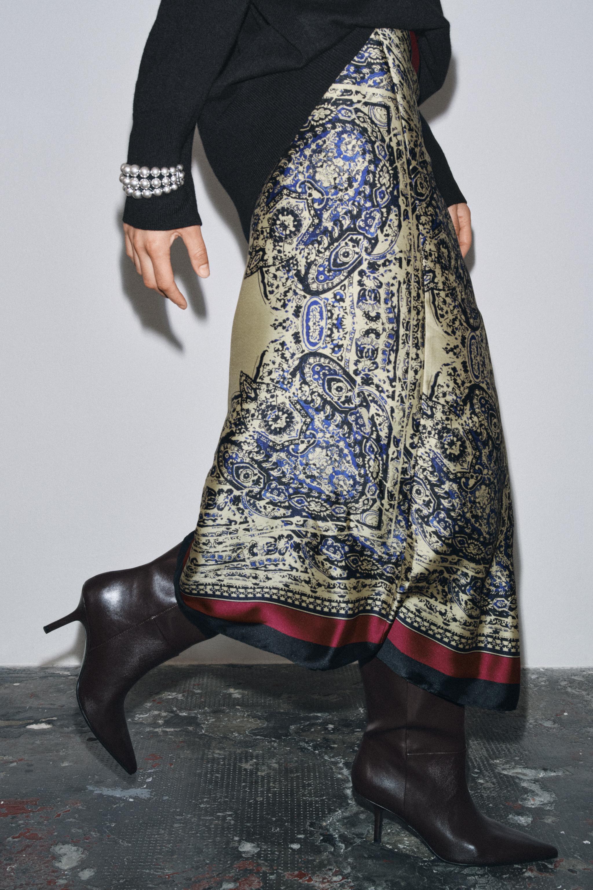 SARAMUKI様 NWT ZARA Cotton Cape Skirt w/ Cutwork Embroidery Sky Blue