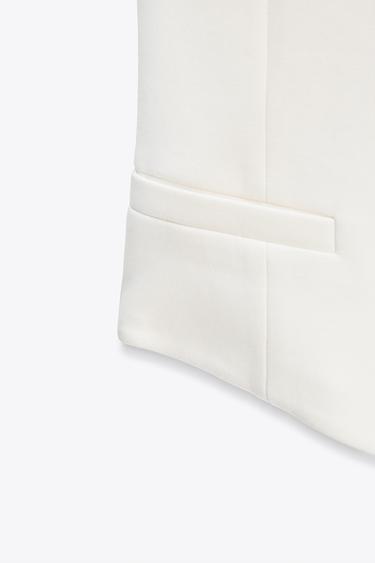 ASYMMETRIC INTERLOCK TOP WAISTCOAT - White by Zara - Image 7