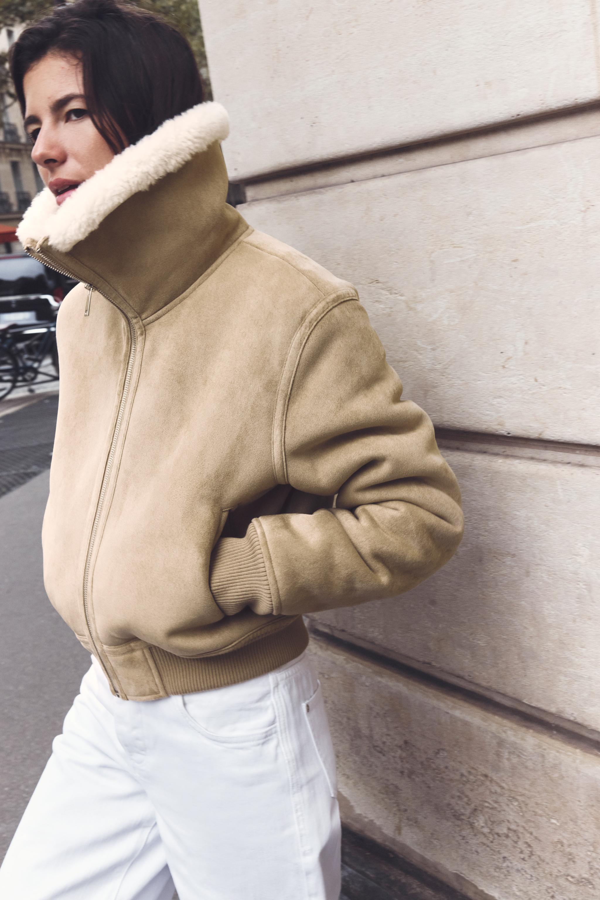 DOUBLE-FACED JACKET WITH RIBBED TRIMS - camel | ZARA Georgia