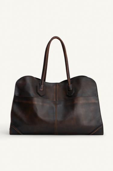 SAC PORTÉ ÉPAULE EN CUIR ÉDITION LIMITÉE - Marron de Zara - Image 6