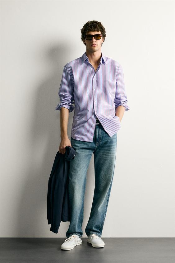 CAMISA REGULAR FIT RAYAS CONTRASTE - Rayas de Zara - Imagen 0
