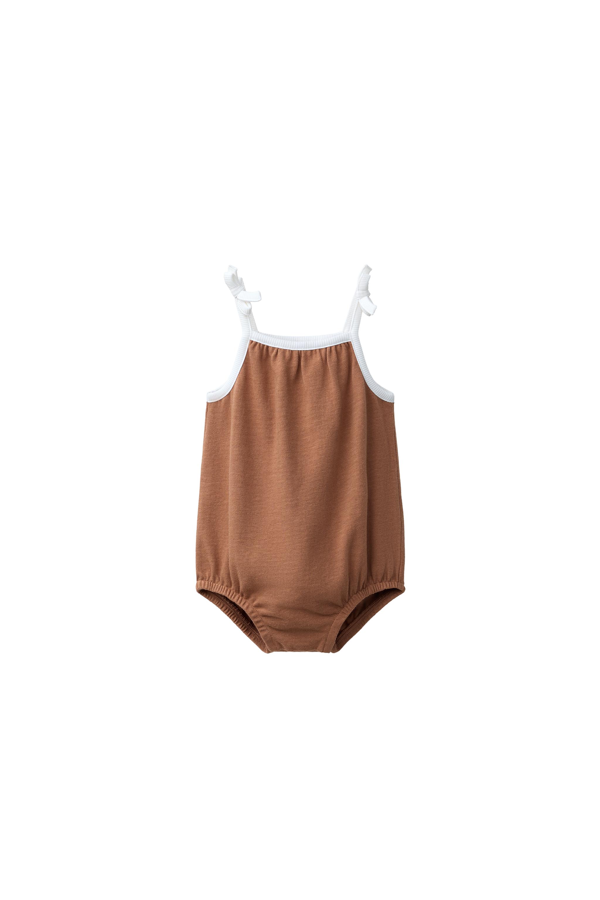コントラストパイピングジャンプスーツ - チョコレート | ZARA Japan